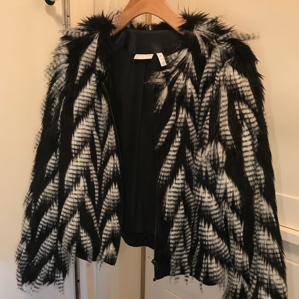 Black & White Faux Fur Jacket